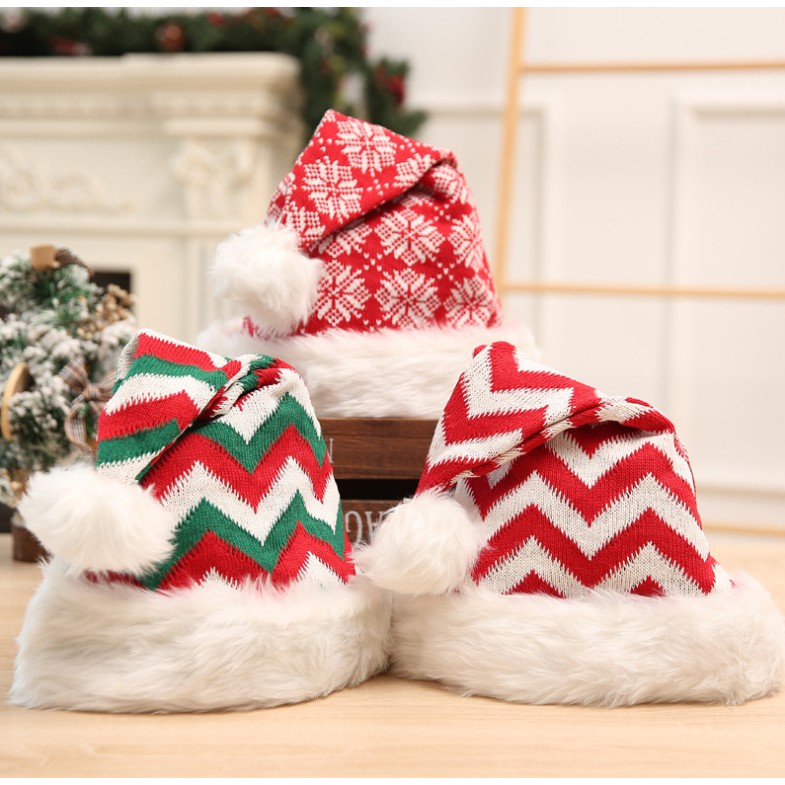 ภาพหน้าปกสินค้าChristmas Knitted Woolen Hat หมวกไหมพรม หมวกซานต้า หมวกแซนตี้ หมวกคริสมาส หมวก ซานต้า ซานตาครอส แซนตี้ คริสมาส จากร้าน partyrepublic บน Shopee