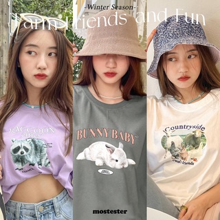 [ จ่าย 1 บาท New Buyer ] 🐰 เสื้อยืด Farm Friends &amp; Fun Collection  ทรงหลวม น่ารักมั้กๆงับ PK AW OVS