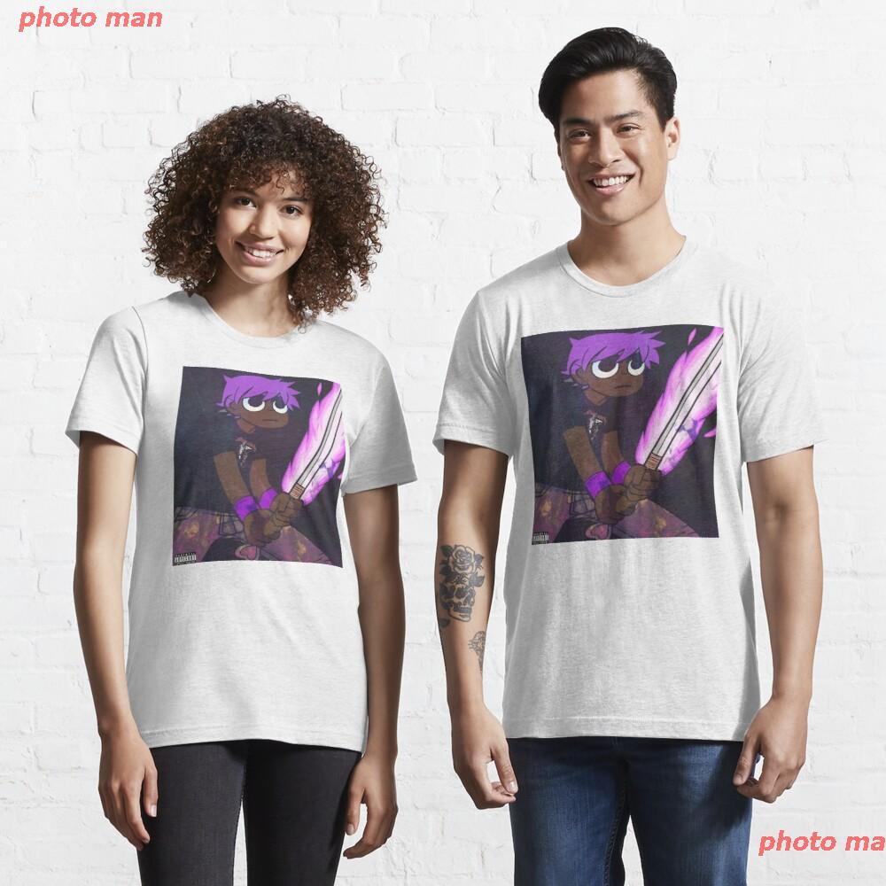 ผู้ชายและผู้หญิง-ผู้ชาย-วงดนตรี-โมเดลระเบิด-สบายๆ-ภาษาญี่ปุ่น-purple-fire-essential-t-shirt-เสื้อคู่-เสื้อยืดลายการ์ตูน