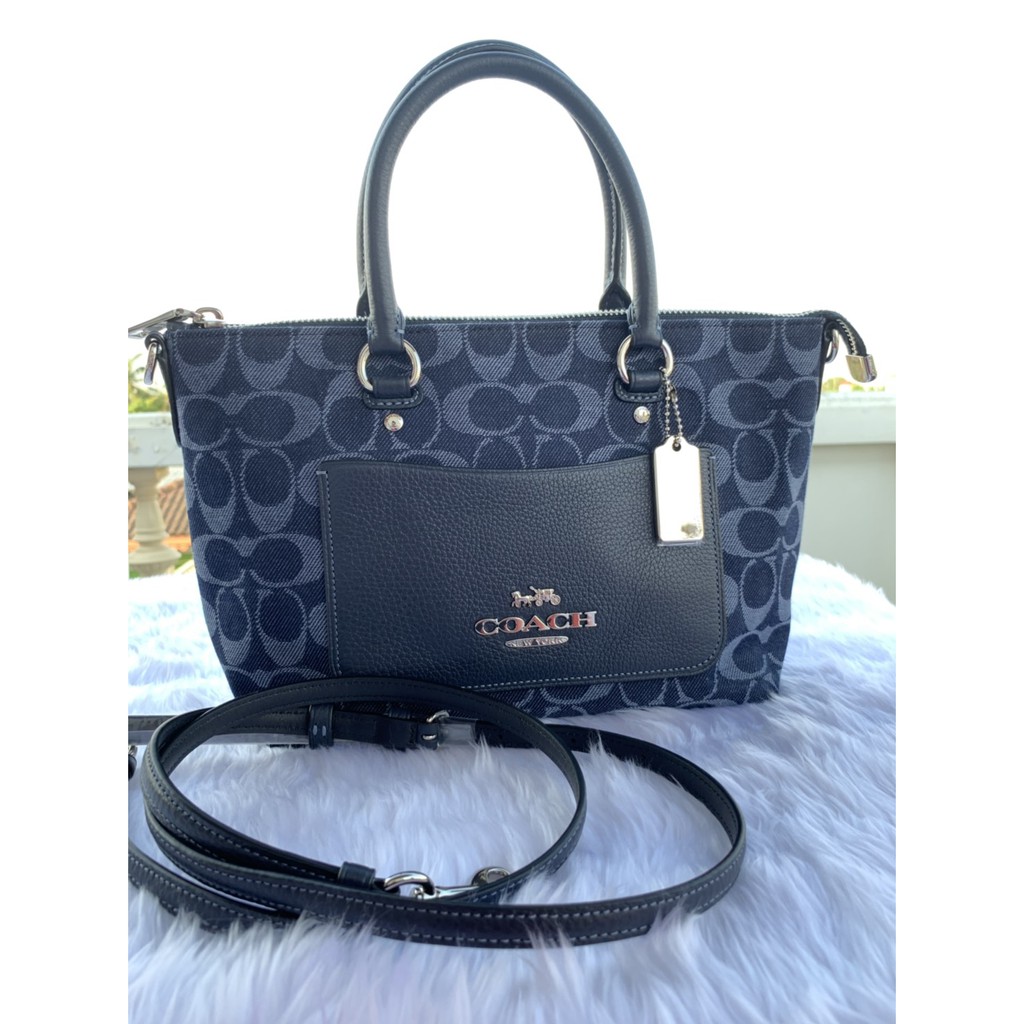 Coach mini emma Denim Mini Emma Satchel in Signature Denim