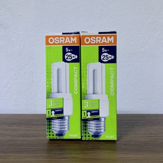 ( แพ็ก 2 ดวง ) OSRAM หลอดตะเกียบ หลอดประหยัดไฟ 5W ขั้วE27 / DULUXSTAR COMPACT 865 Daylight แสงขาว