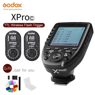 Godox Xpro - C Flash Trigger Transmitter พร้อม E - Ttl Ii 2 . 4 G ระบบไร้สาย X หน้าจอ Lcd + 2 X X X Xtr - 16 ตัวรับสัญญาณสําหรับ Canon Dslr