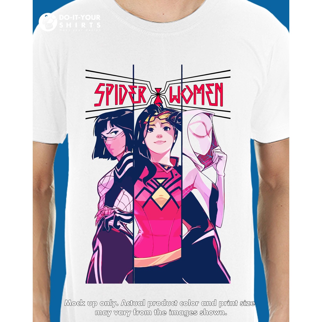 เสื้อยืดสีขาว-เสื้อทหาร-มาร์เวล-สไปเดอร์วูเมน-ยูนิเซ็กซ์-เชิร์ต-ไวท์-zt5-เสื้อสาวอวบ-เสื้อยืดแฟชั่น