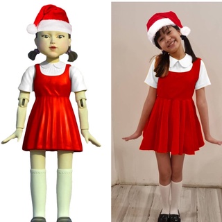 Babygaga 👧🏻🦑 ชุดตุ๊กตาaeiou ชุดตุ๊กตาสังหาร ชุดSquidgame ชุดคริสมาส ✂️ รับตัดชุด Squidgame Christmas Costume Doll aeiou