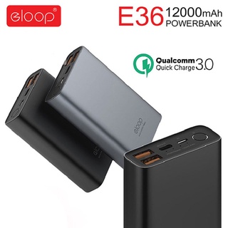 Eloop E36 12000mAh แบตสำรอง รองรับชาร์จเร็ว Quick Charge 3.0