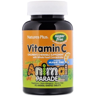 NaturesPlus Source of Life Animal Parade Vitamin C Childrens Chewable Supplement Sugar Free วิตามินซี Nature s Plus