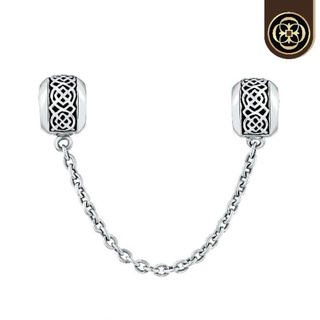 Cheevitwufu Safety Chain (Chain of Eternal Success) Bracelet Lock Clip Charm คลิปชาร์มสร้อยข้อมือพร้อมโซ่  เงิน925