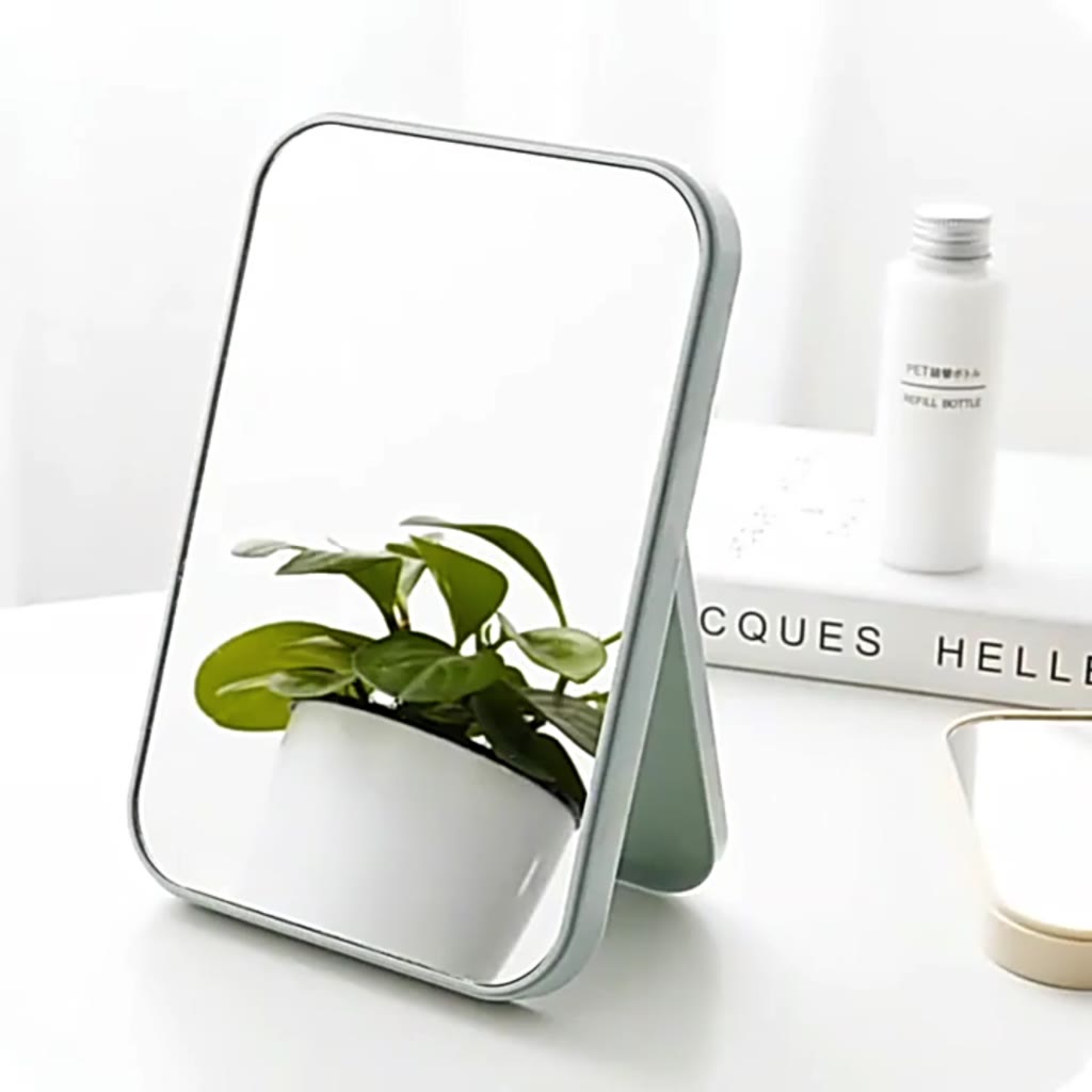 smileshop-กระจกตั้งโต๊ะ-แบบพกพา-กระจกพับพกพาสะดวก-folding-makeup-mirror