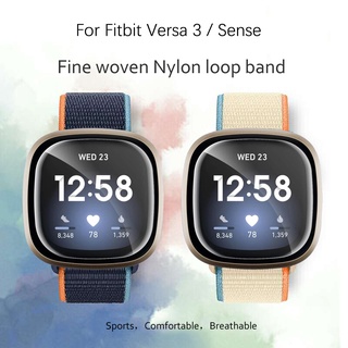 สายนาฬิกาข้อมือไนล่อน อุปกรณ์เสริม สําหรับ Fitbit Versa 3 Sense