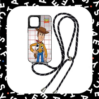 Casetify เคสโทรศัพท์มือถือซิลิโคน ลาย Toy Story Woody พร้อมกระจกสะพายข้าง สําหรับ iPhone 7 8 Plus X XS XR 11 12 13 Pro Max SE 2022