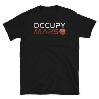 [S-5XL] ใหม่ เสื้อยืดลําลอง ผ้าฝ้าย แขนสั้น คอกลม พิมพ์ลาย Occupy Mars Elon Musk Space X Exploration Tesla Nasa สําหรับผ