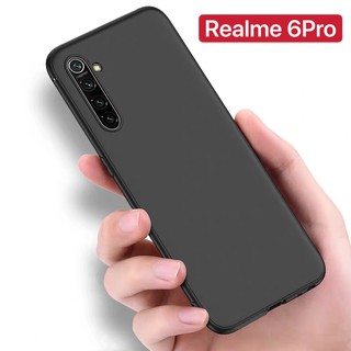 TPU CASE เคสเสียวหมี่ Realme 6Pro เคสซิลิโคน เคสนิ่ม สวยและบางมาก เคสสีดําสีแดง [ส่งจากไทย]