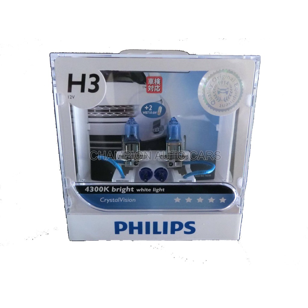 philips-หลอดไฟรถยนต์-crystal-vision-4300k-h3-ขั้ว-h3