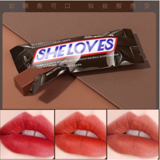🍫SHELOVES Chocolate Lipstick ลิปสติก ช็อคโกแลต 8สี เนื้อเเมท น่ารัก เซ็ตลิป กันน้ำ ติดทนนาน เนื้อแมทแบบให้ความชุ่มชื้น