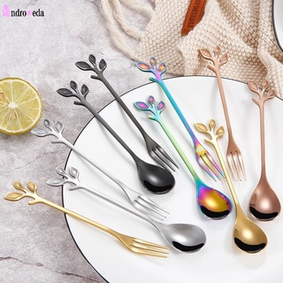 1 ชิ้น สร้างสรรค์ สเตนเลส กิ่งไม้ ใบไม้ ส้อม ช้อน / กาแฟ ผลไม้ ขนมหวาน ไอศกรีม มันวาว บนโต๊ะอาหาร อุปกรณ์ครัวเรือน