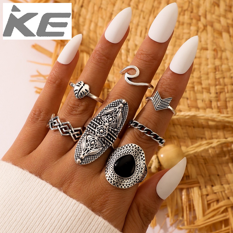 vintage-black-gemstone-wave-leaf-ring-set-of-7-for-women-for-girls-for-women-low-price