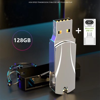 สินค้า （พร้อมส่ง）แฟลชไดร์ฟ 128GB Portable Metal USB Flash Drive Pendrive 2.0