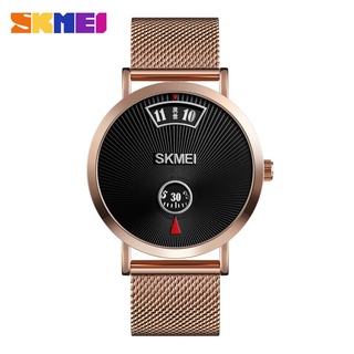 SKMEI Simple Men Quartz Watch Fashion Wristwatches Business Style 3Bar Waterproof Stainless Steel Leather relogio mascul