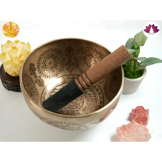 ขันทิเบตแฮนด์เมด ขนาด17.6ซม. น้ำหนัก894กรัม ชามทำสมาธิแฮนด์เมด Tibetan Handmade Singing Bowl