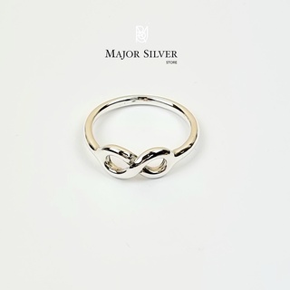 สินค้า 🎁  แหวนลายอินฟินิตี้ ตัว15มิล  /  แหวนเงินแท้ 92.5% แบบเกลี้ยงๆ สไตล์อินเทรน  ความรักนิรันดร Major Silver  :  E-V-Inf-15