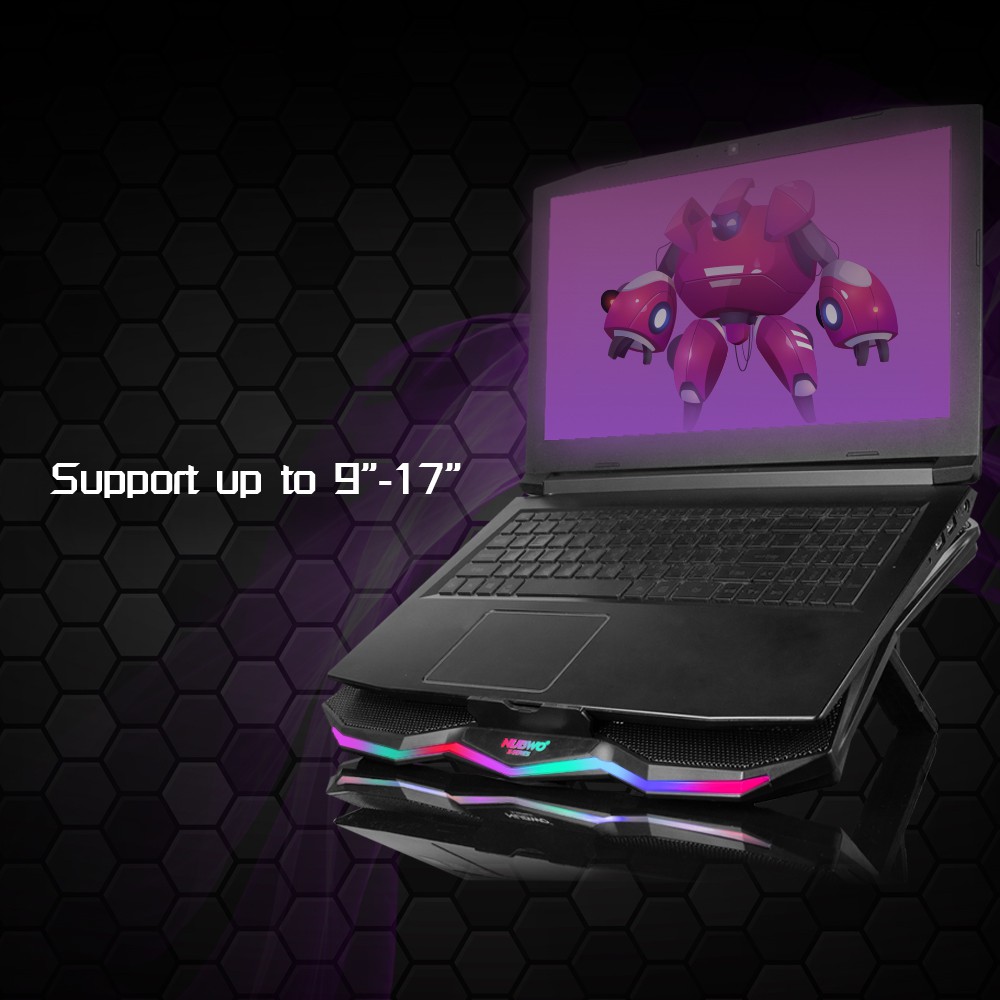 พัดลมรองโน๊ตบุ๊ค-cooling-pad-nubwo-nx-f1-subzero-rgb-พัดลมระบายความร้อนโน้ตบุ๊ค