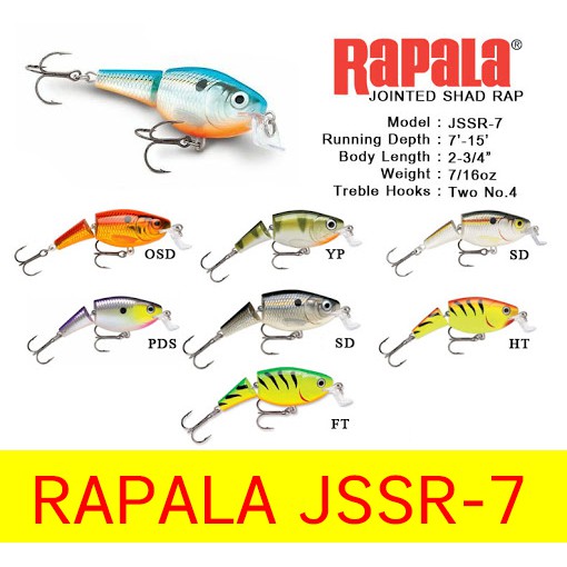Poisson Nageur Rapala Shadow Rap 7cm - Truite et Perche - Leurre de la pêche