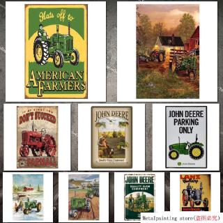 2020 Retro Tractor Green Farm Metal Tin Sign Plaque Farm Bar Cafe Pub Wall Decor Shabby Chic Vintage Plaque Home Decor Poster