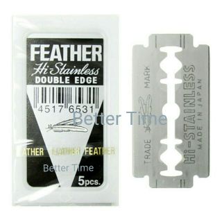 ภาพหน้าปกสินค้า[1ตลับ 5ใบมีด] FEATHER ใบมีดโกนแสตนเลสเคลือบแพลทินั่ม ตราขนนก กล่องแดง คม 2 ด้าน ของแท้จากญี่ปุ่น ซึ่งคุณอาจชอบสินค้านี้