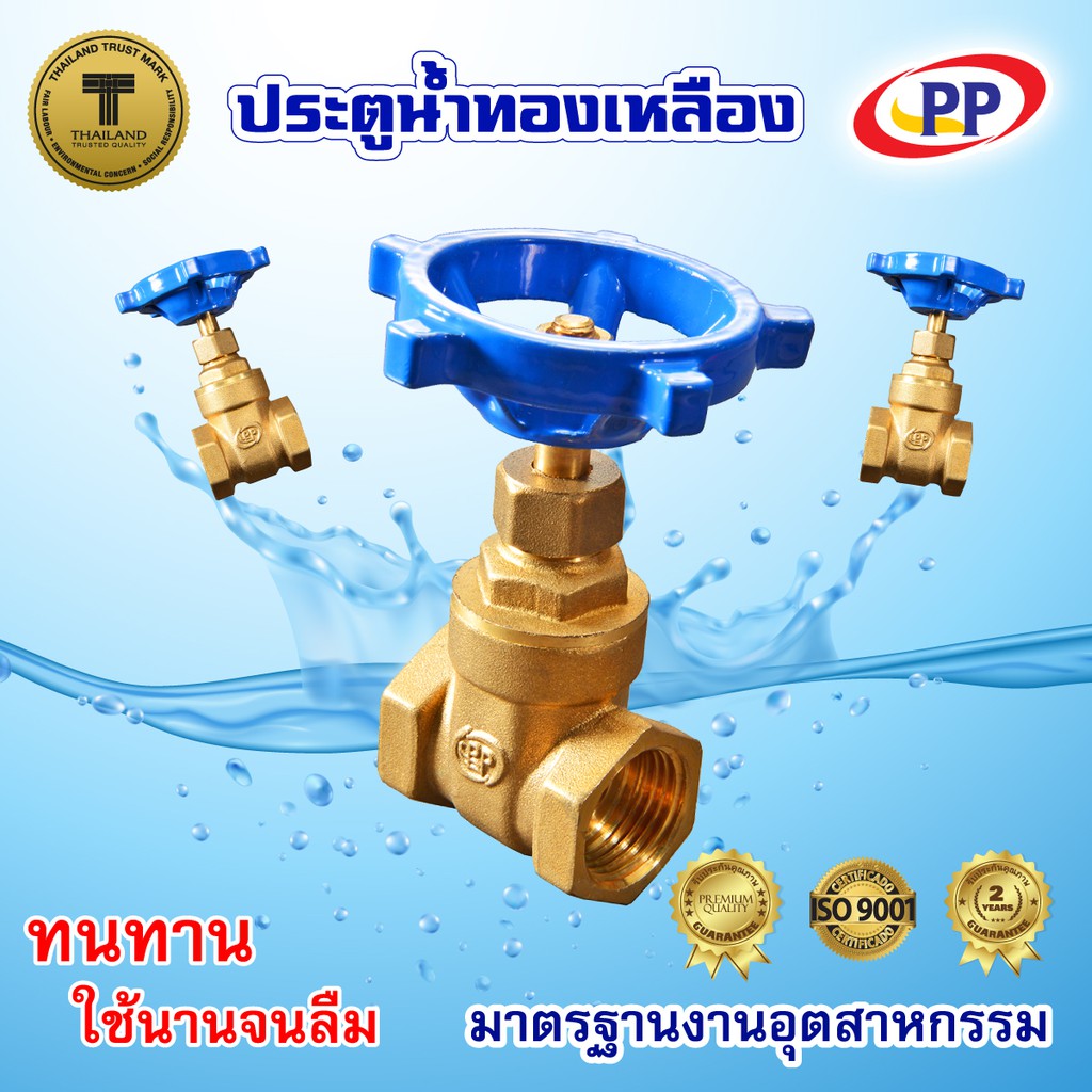 ประตูน้ำทองเหลือง-pp-พีพี-ขนาด-1-8หุน