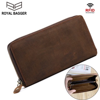 Mens Genuine Leather Long Wallet