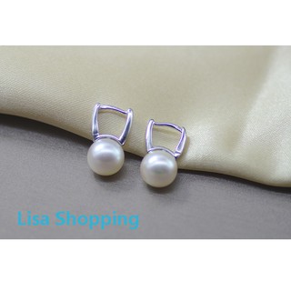 ต่างหูมุกธรรมชาติ   S925 sterling silver classic earrings