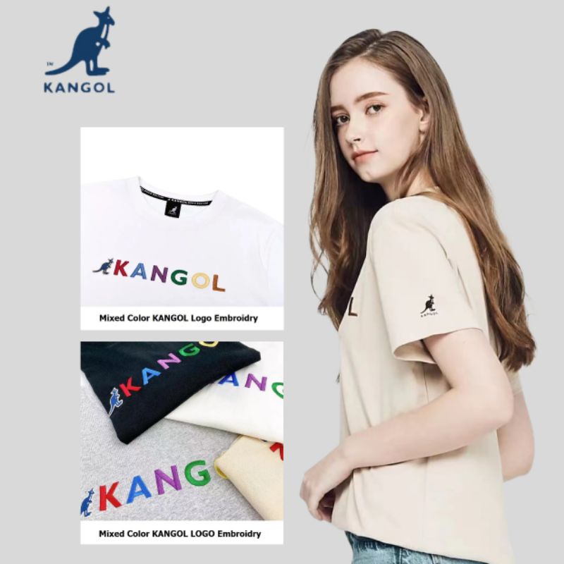 kangol-t-shirt-เสื้อยืดปักลายอักษร-kangol-สีขาว-เทา-ดำ-ครีม-ผู้หญิง-unisex-60211012