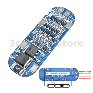 บอร์ดโมดูลชาร์จแบตเตอรี่ลิเธียม 3S 10A 11.1V 12V 12.6V สําหรับแบตเตอรี่ลิเธียม 18650 Li-ion Lipo BMS 3.7V