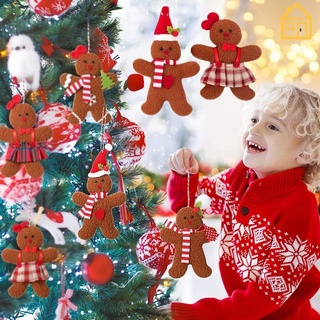 จี้ตุ๊กตามนุษย์ขนมปังขิง คริสต์มาส น่ารัก สําหรับแขวนตกแต่งบ้าน 3 ชิ้น