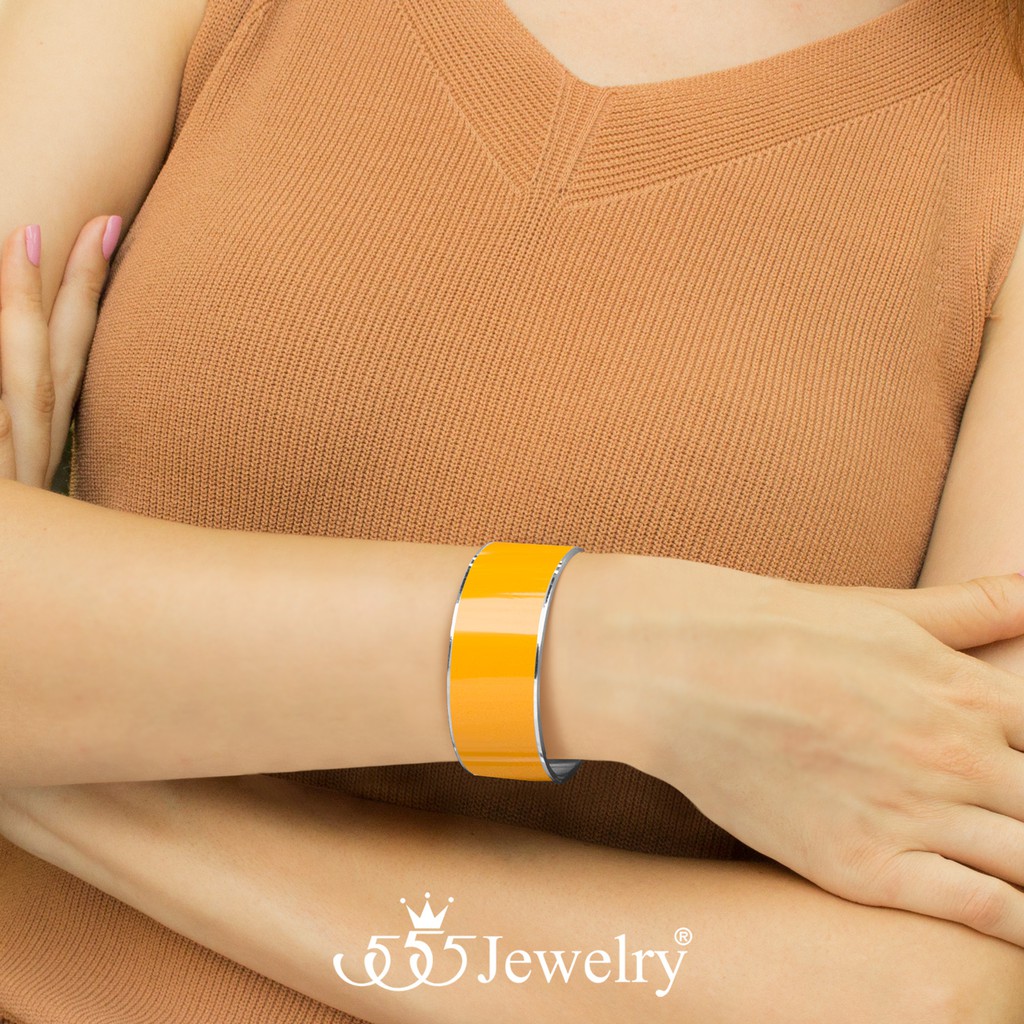 555jewelry-กำไลข้อมือสแตนเลส-สีส้มสดใส-สไตล์คลาสสิค-รุ่น-fsbg62-กำไลข้อมือแฟชั่น-กำไลข้อมือสวยๆ-bg59