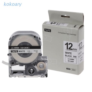 ภาพหน้าปกสินค้าKOK Black on White Label Tape Compatible Epson Label Tapes 12mm For LW-300 LW-400 ที่เกี่ยวข้อง