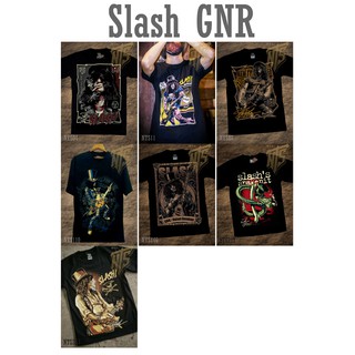 เสื้อยืดผ้าฝ้ายพรีเมี่ยม GNR Gun n Roses Slash Band เสื้อยืด เสื้อวง สกรีนลายอย่างดี ผ้าหนานุ่ม ไม่หดไม่ย้วย มาตราฐาน N