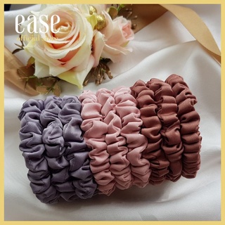 Satin Scrunchies - Best offer pack  4 ชิ้น คละสี ไซส์ได้ - Premium Satin ไม่กินผม ไม่ย้วย รัดแน่น (Warm tone/Pastel)