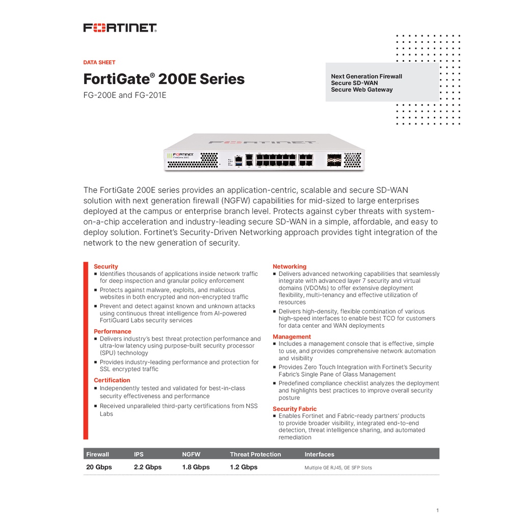 firewall-fortinet-fortigate-fg-200e-bdl-950-36-เหมาะสำหรับใช้งานควบคุมเครือข่ายระดับประเทศ