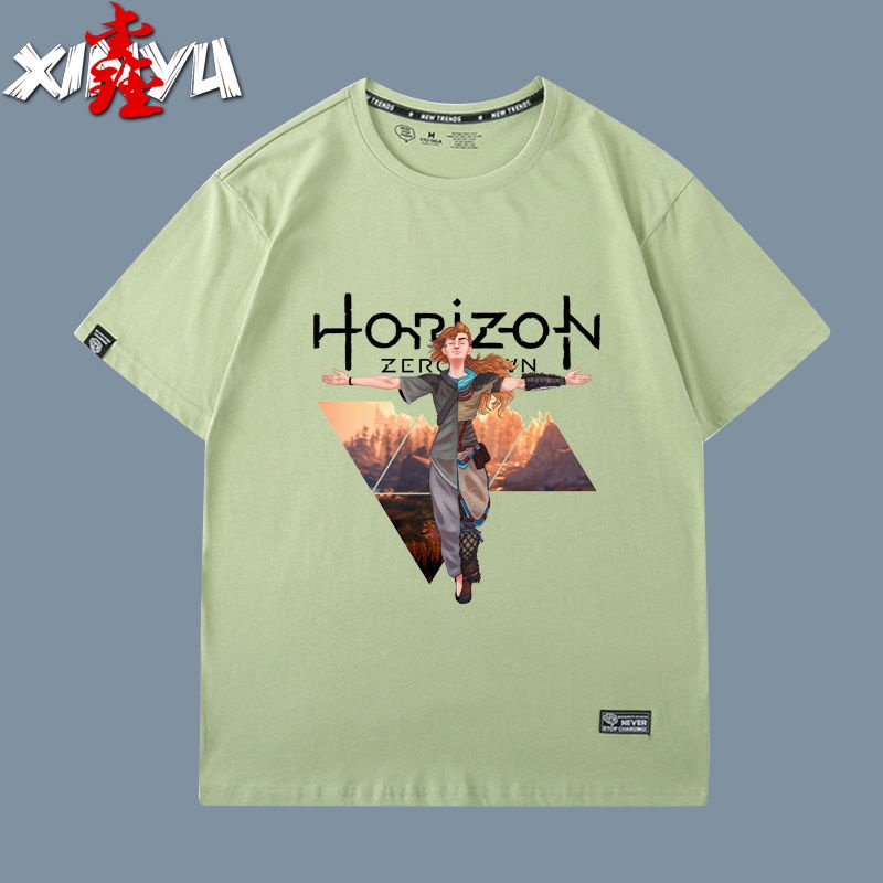 เสื้อยืดโอเวอร์ไซส์ps4-steam-วิดีโอเกม-horizon-zero-dawn-เสื้อยืดชาย-ins-เทรนด์ป่าเสื้อยืดสไตล์ฮาราจูกุชายs-4xl
