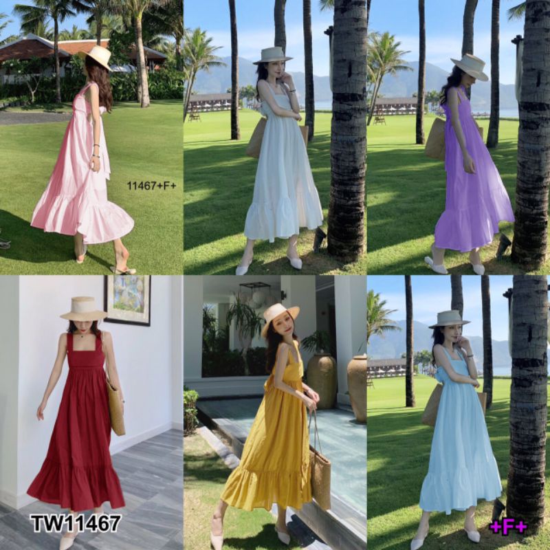 tw11467-maxi-dress-แม็กซี่เดรสสายเดี่ยวยาวสีพื้นผ้าไหมอิตาลี่-ชายระบาย-ดีเทลด้านหลังแต่งผูกโบว์-เอวยิดด้านหลัง