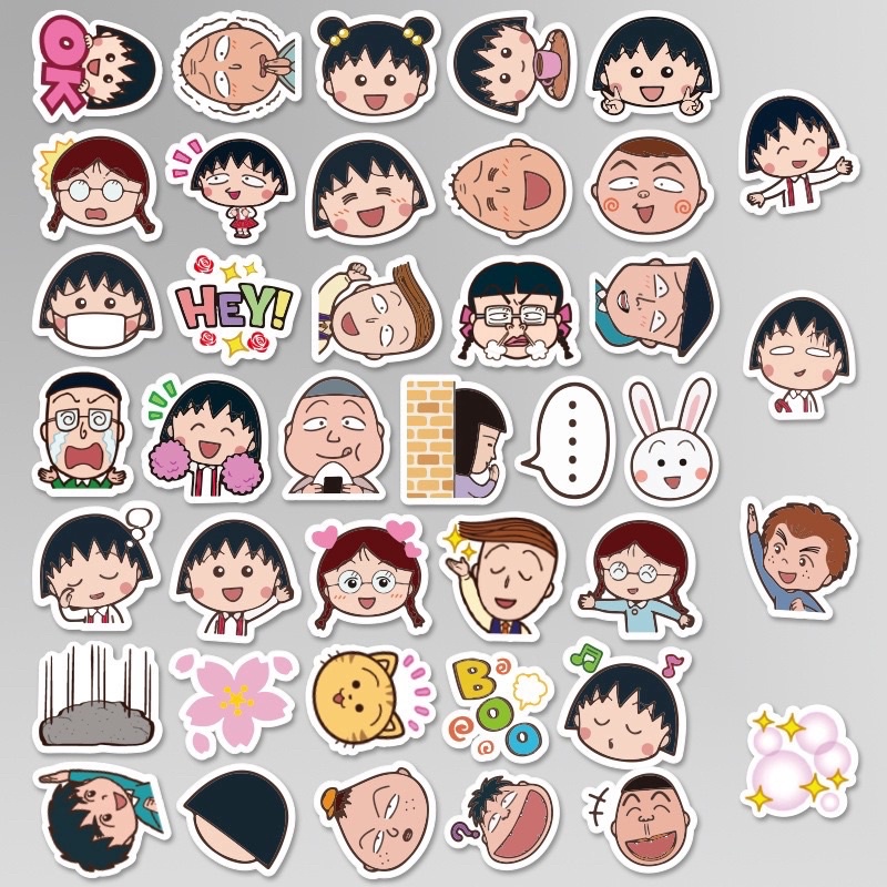 สติ๊กเกอร์-maruko-64-มารูโกะ-40-ชิ้น-หนูน้อยจอมซ่า-มารุโกะจัง-หนูน้อยจอมฮา-มารูโกะจัง-จิบิ-มารุโกะจัง-ญี่ปุ่น-การ์ตูน