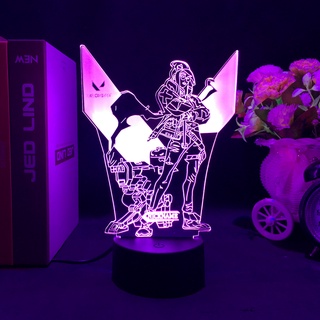 โคมไฟตั้งโต๊ะอะคริลิค LED ลายอนิเมะ Riot Games Valorant Killjoy 3D 16 สี สําหรับตกแต่งห้องนอน ของขวัญวันเกิด