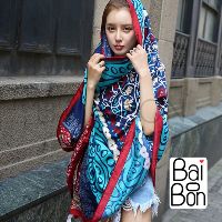 +Baiboon🎯BOHO​​2​ผ้าคลุมผ้าหนา ขายดีมากกก ผืนใหญ่เว่อร์ นิ่มมาก สีสด