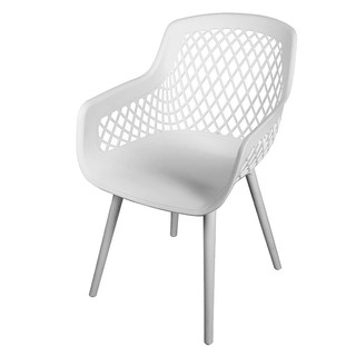 โต๊ะ เก้าอี้ เก้าอี้ SPRING LINNE สีขาว เฟอร์นิเจอร์นอกบ้าน สวน อุปกรณ์ตกแต่ง PLASTIC CHAIR SPRING WHITE