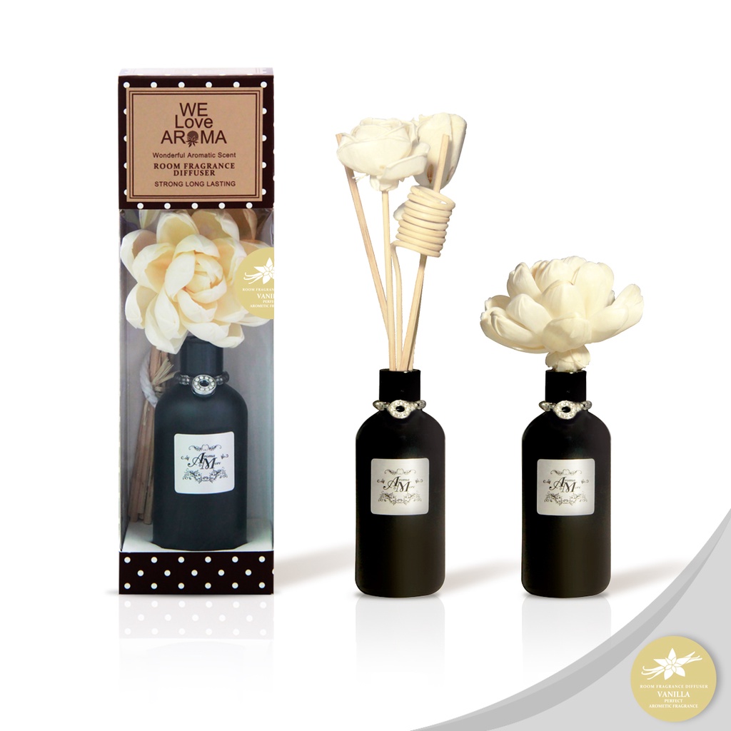 aroma-amp-more-vanilla-ชุดน้ำหอมกระจายกลิ่นวานิลลา-กลิ่นหอมสดชื่น-room-fragrance-diffuser-30-100ml-200ml-refill