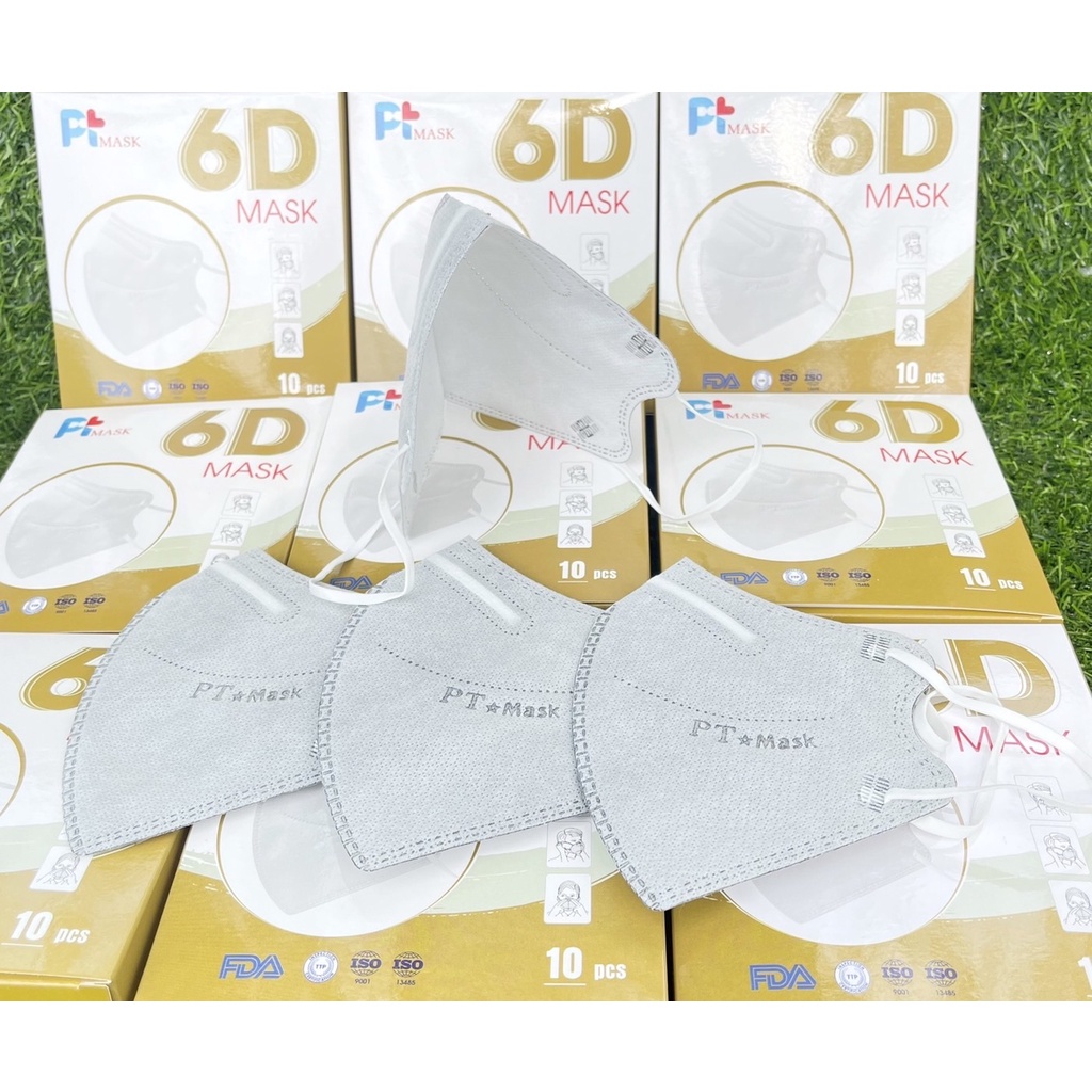 ขายยกลัง-หน้ากากอนามัย-pt-mask-6d-รุ่นใหม่ล่าสุด-สินค้าผ่านการรับรอง-iso-9001-13485-1-กล่อง-10-ชิ้น-ย้ำสินค้า-ไม่เหมื