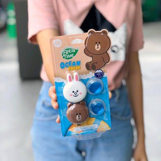 FreshTime  น้ำหอมปรับอากาศ คลิปช่องแอร์ LINE FRIENDS กลิ่น OCEAN FRESH (Vent Clip Air Freshener) กลิ่นหอมมาก