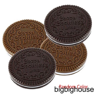 [Biho] Portable Cute Chocolate Cookie Shape Cosmetic Makeup Mirror Comb Lady Girl