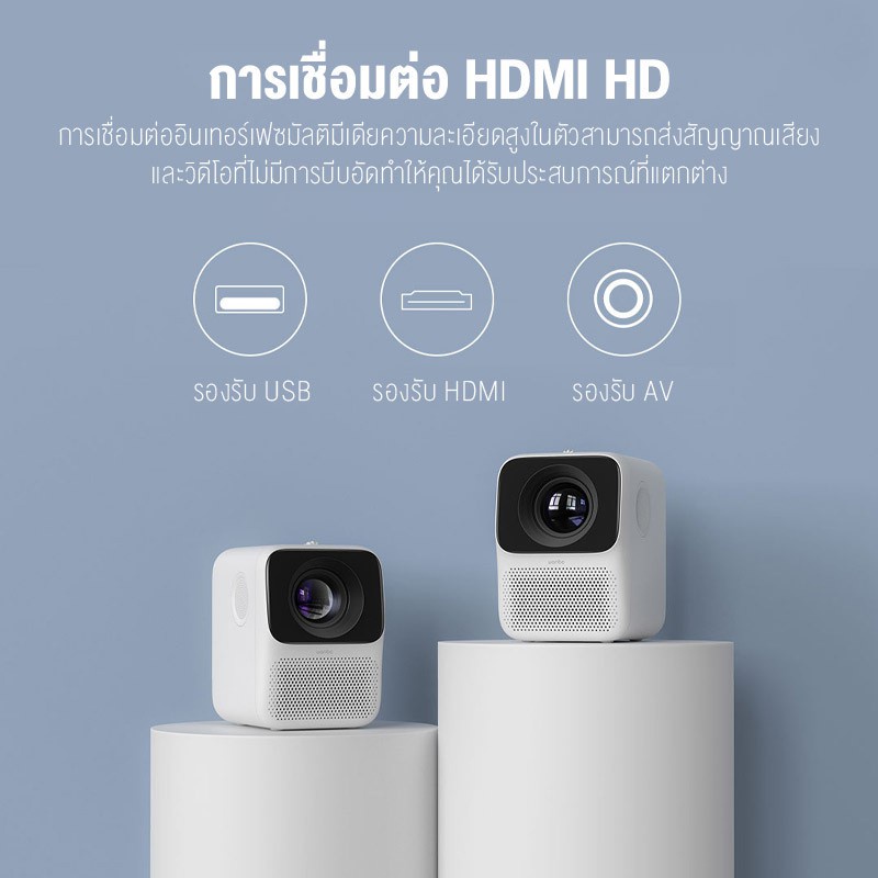 มุมมองเพิ่มเติมของสินค้า Wanbo T2 Free Projector โปรเจคเตอร์ น้ำหนักเบาและพกพาได้สะดวก ความคมชัด1080P